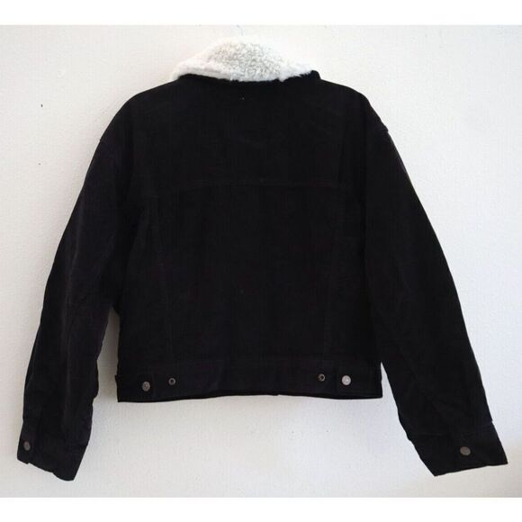 Levi's A34890000 Women's Sz S Black Corduroy Baby Cropped Trucker Jacket - Picture 2 of 11